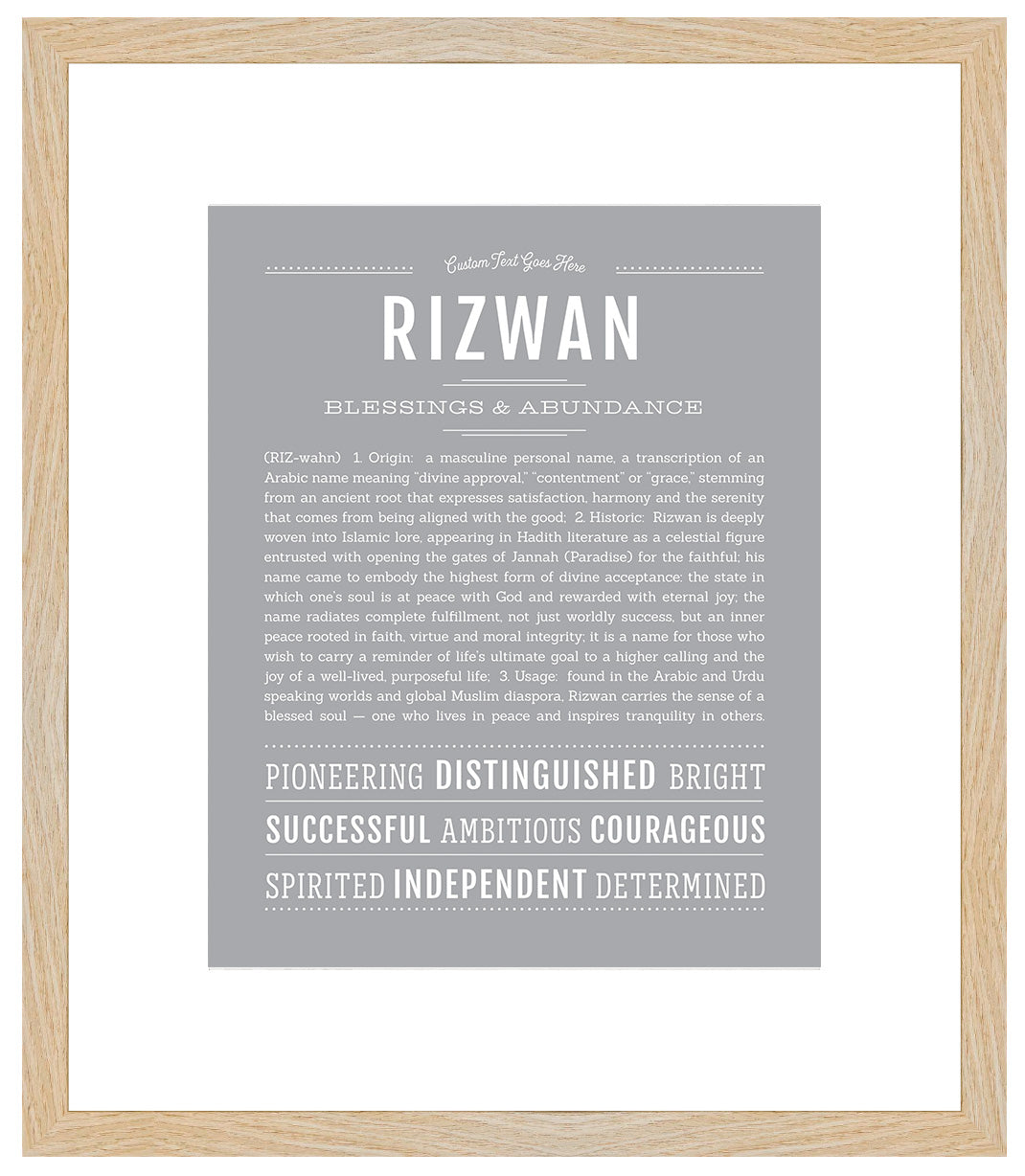 Frame Options | Light Gray | Maple Frame, Matted