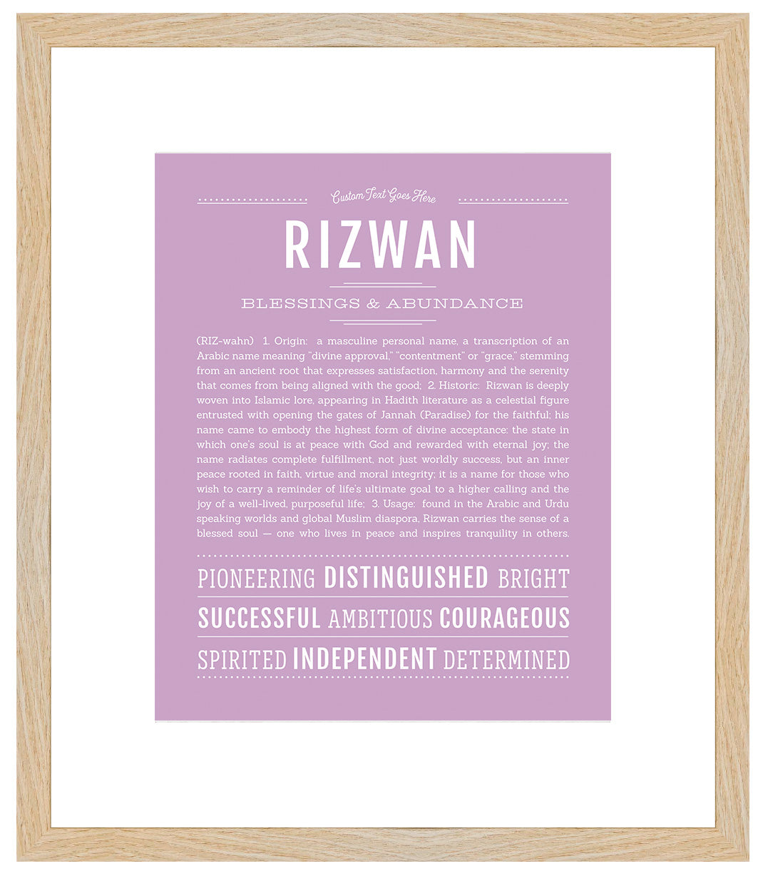 Frame Options | Lilac | Maple Frame, Matted