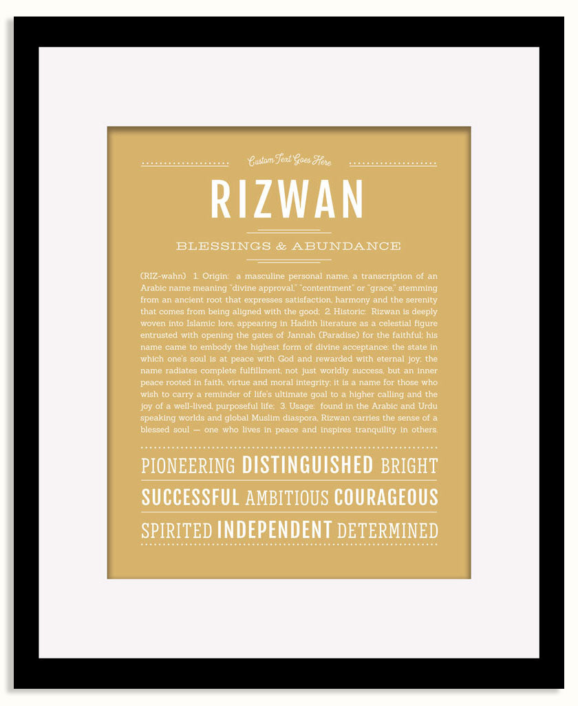 Frame Options | Matte Gold | Black Frame, Matted