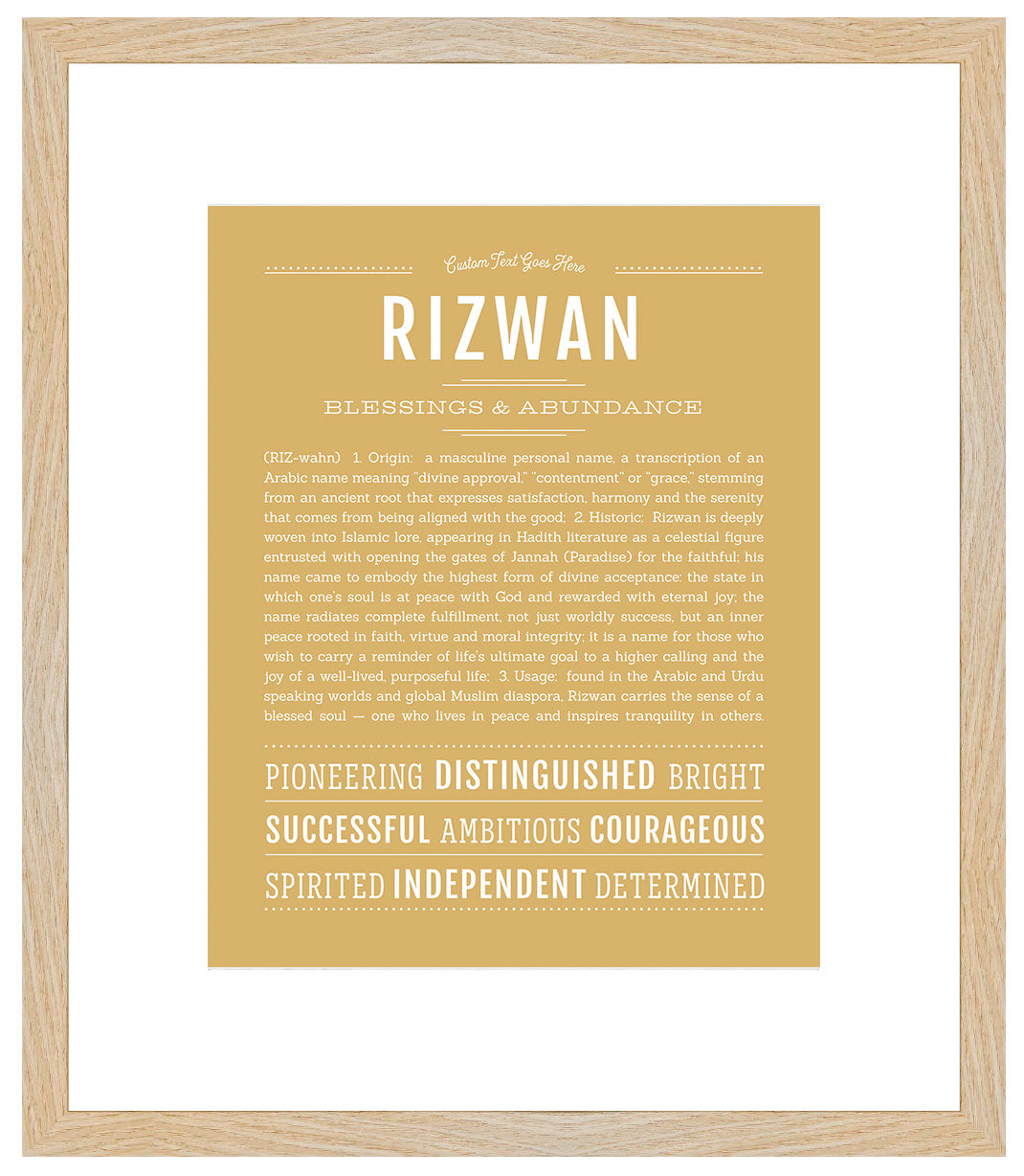 Frame Options | Matte Gold | Maple Frame, Matted