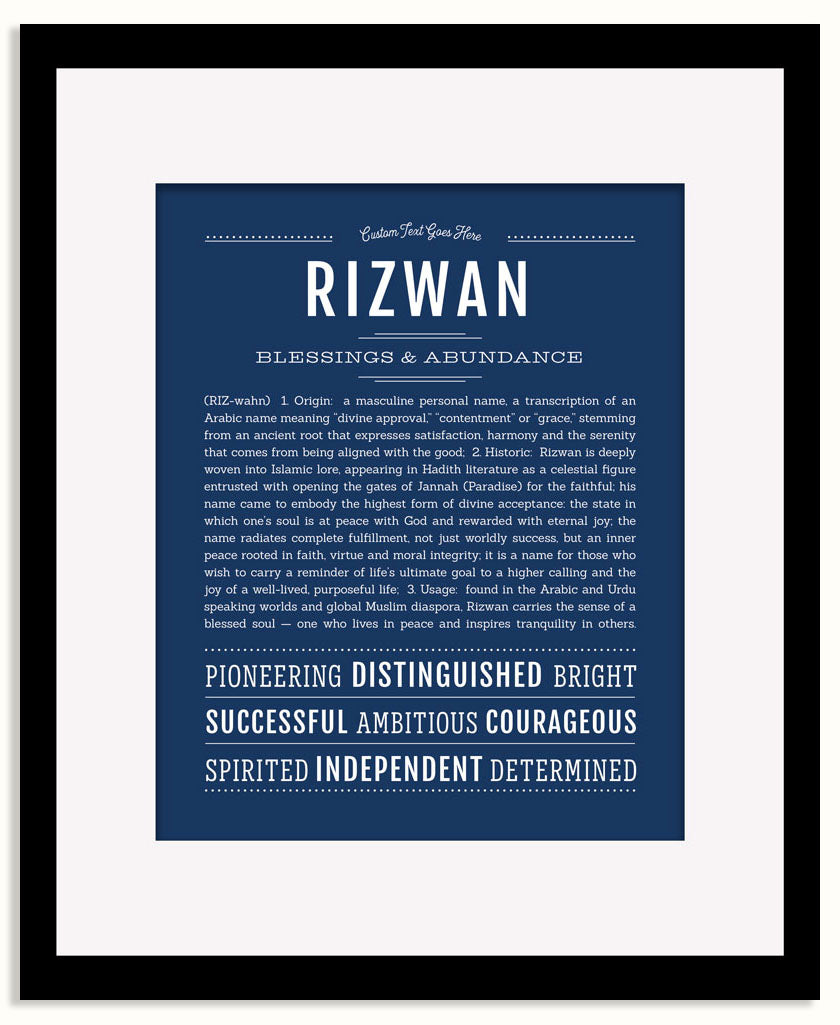 Frame Options | Midnight Blue | Black Frame, Matted