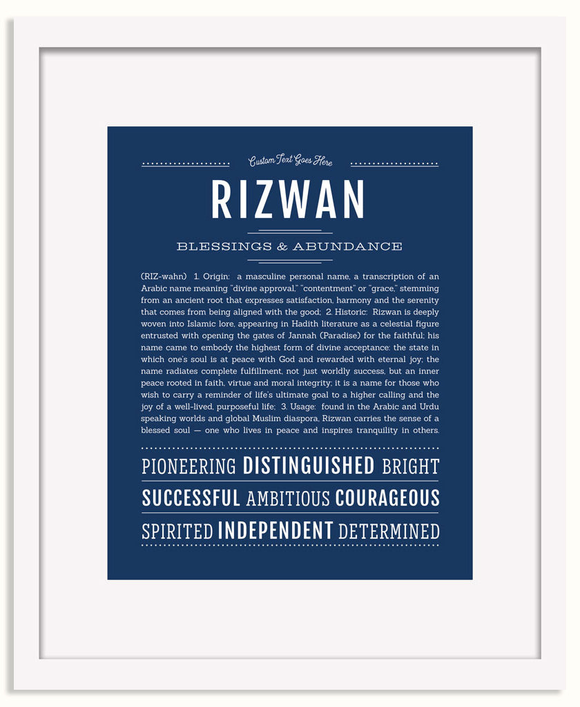 Frame Options | Midnight Blue | White Frame, Matted
