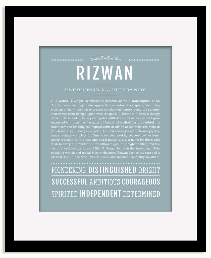 Frame Options | Powder Blue | Black Frame, Matted