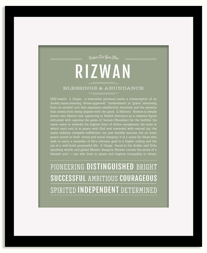 Frame Options | Sage | Black Frame, Matted