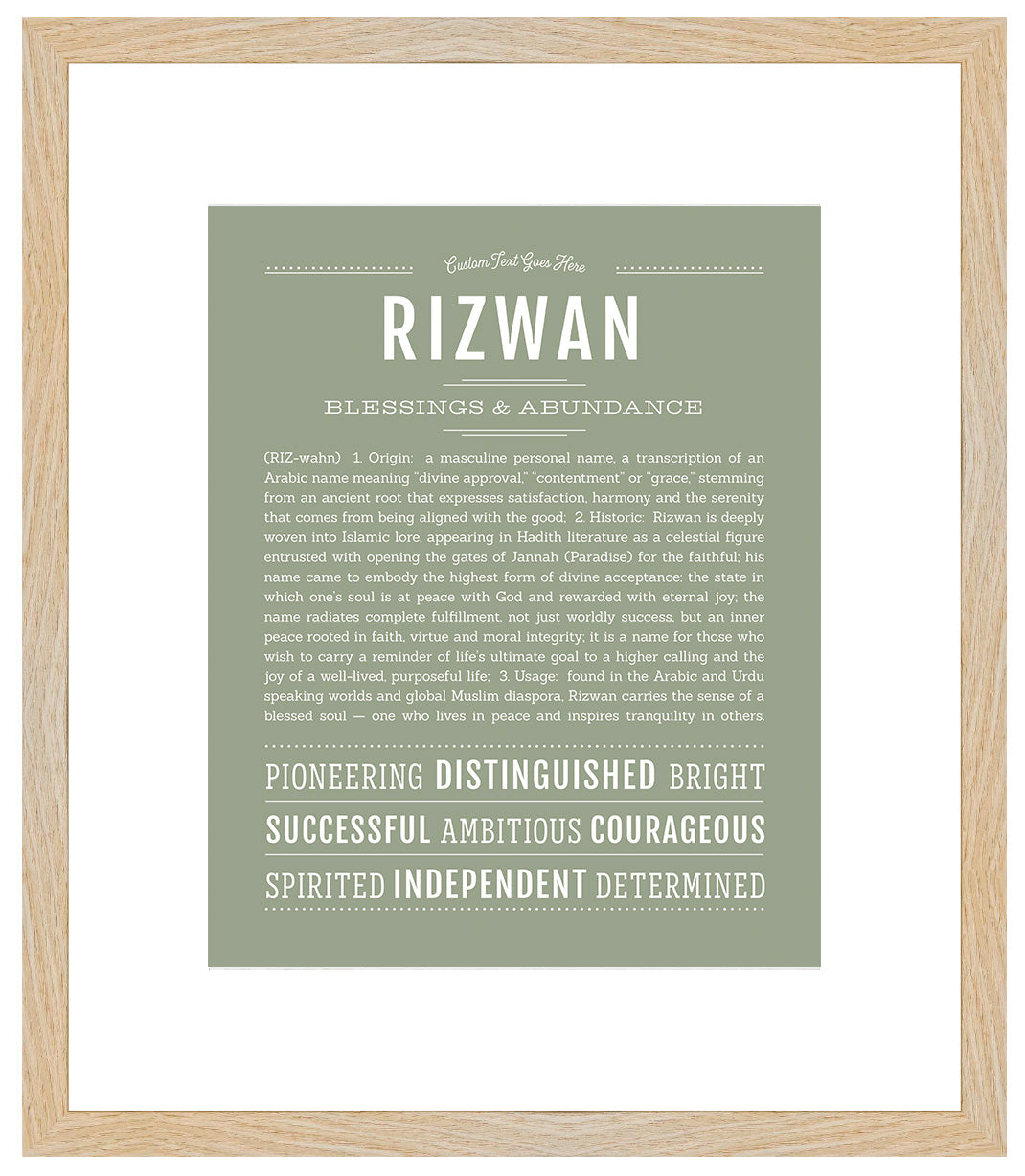 Frame Options | Sage | Maple Frame, Matted