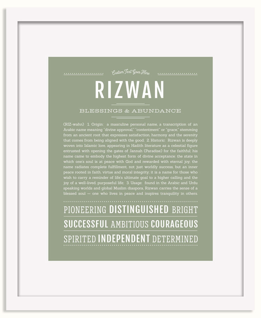 Frame Options | Sage | White Frame, Matted