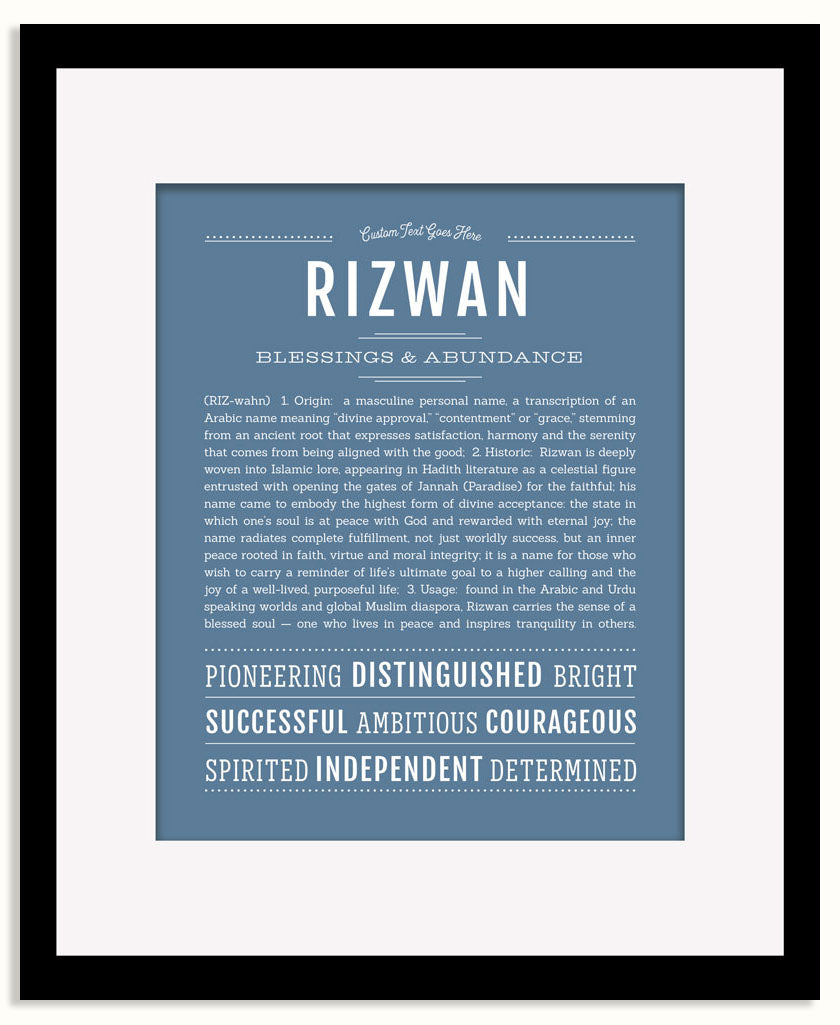 Frame Options | Steele Blue | Black Frame, Matted