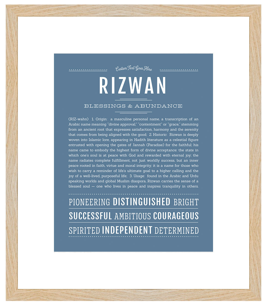Frame Options | Steele Blue | Maple Frame, Matted
