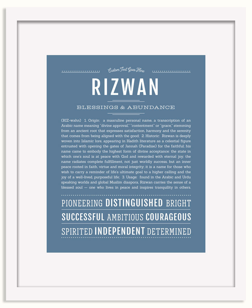Frame Options | Steele Blue | White Frame, Matted