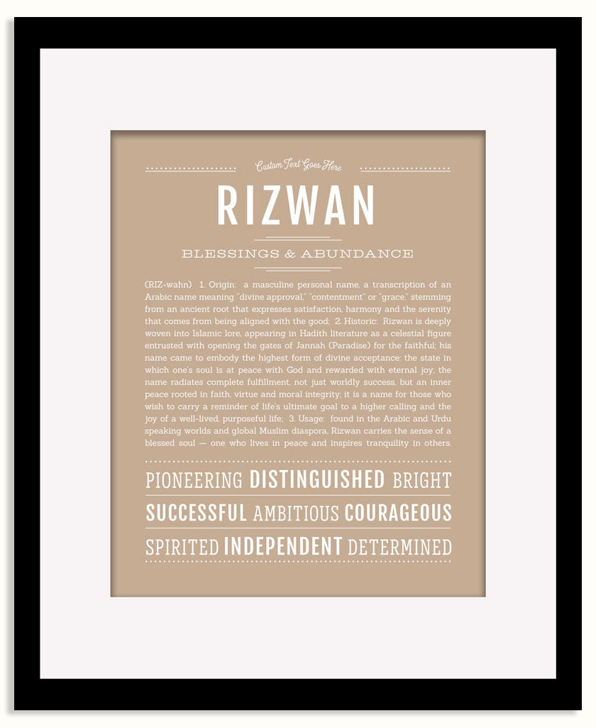 Frame Options | Tan | Black Frame, Matted