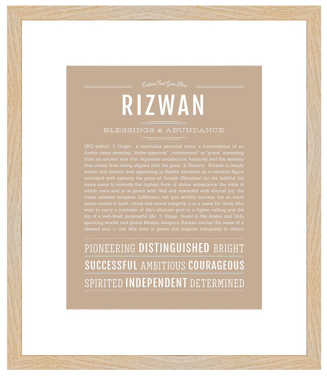 Frame Options | Tan | Maple Frame, Matted