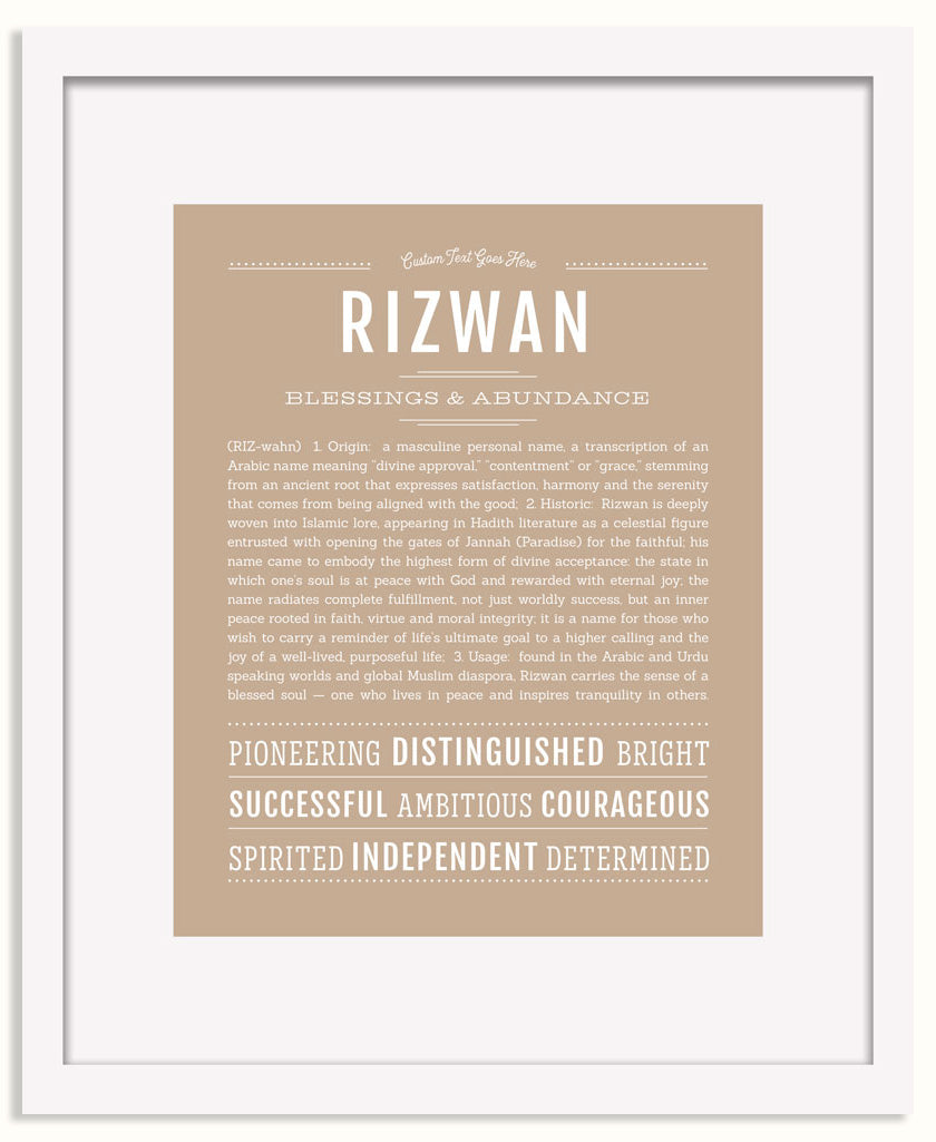 Frame Options | Tan | White Frame, Matted
