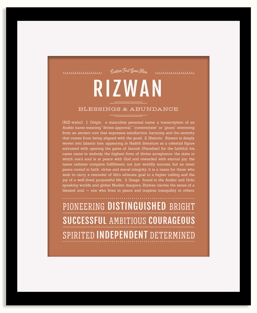 Frame Options | Terra Cotta | Black Frame, Matted
