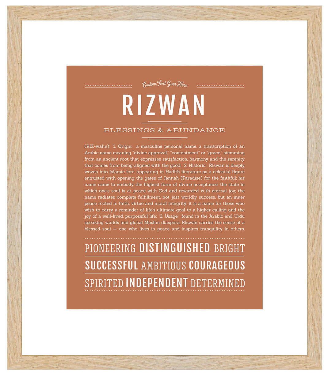 Frame Options | Terra Cotta | Maple Frame, Matted