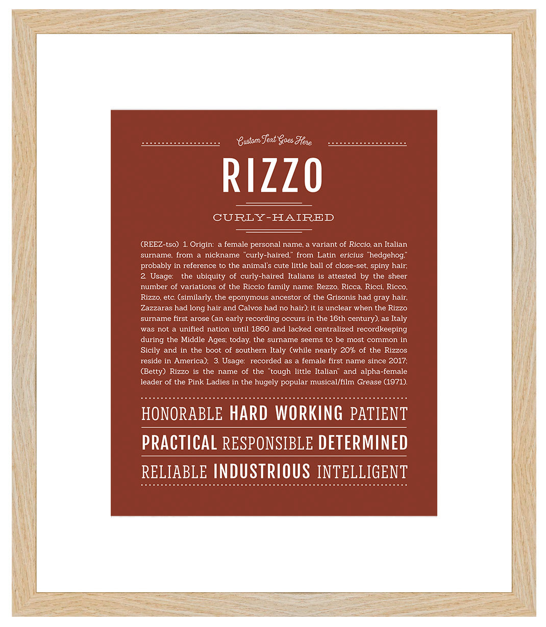 Rizzo | Name Art Print