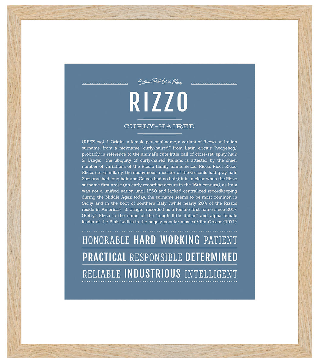 Rizzo | Name Art Print