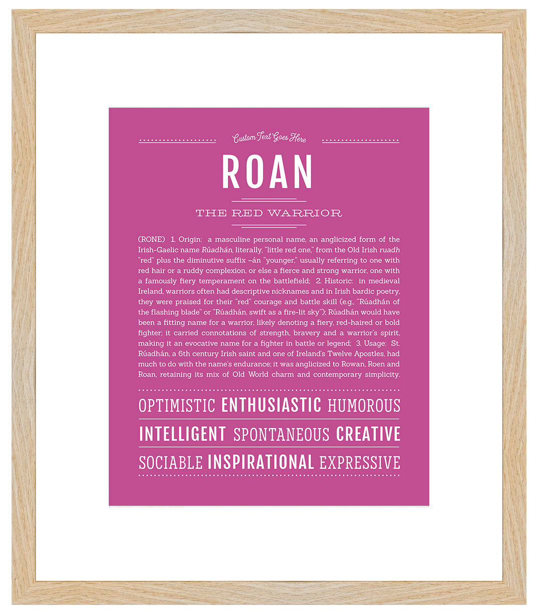 Frame Options | Dark Pink | Maple Frame, Matted