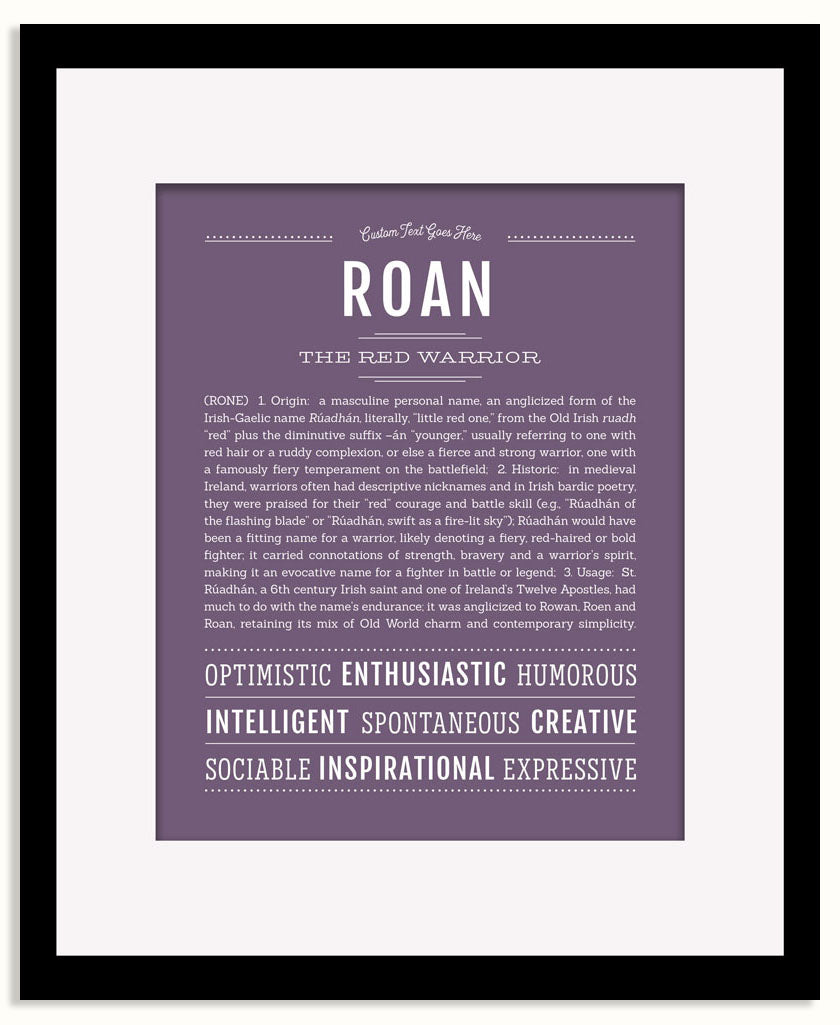 Frame Options | Deep Purple | Black Frame, Matted