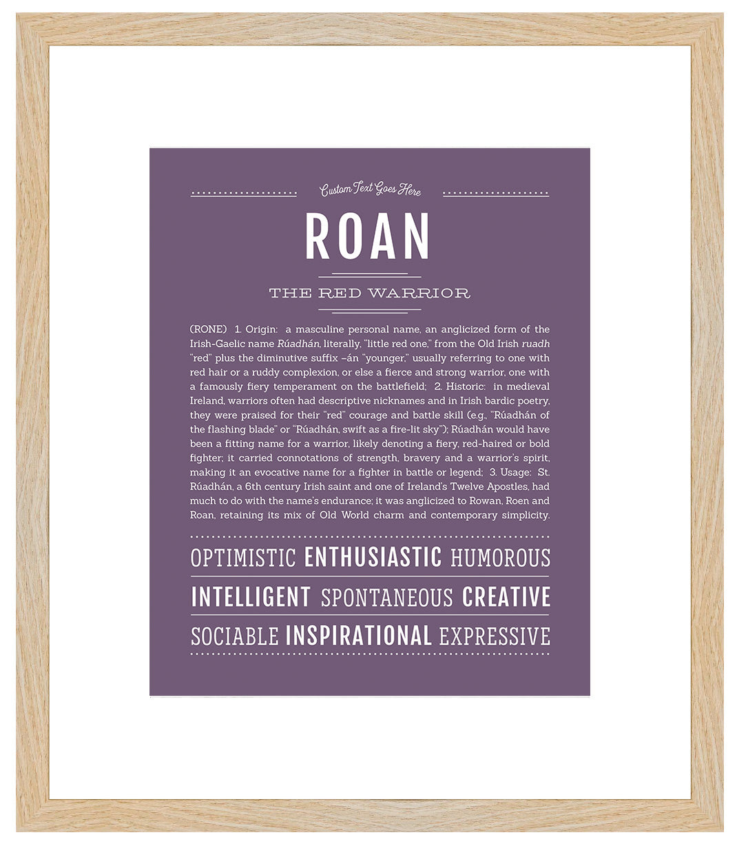 Frame Options | Deep Purple | Maple Frame, Matted