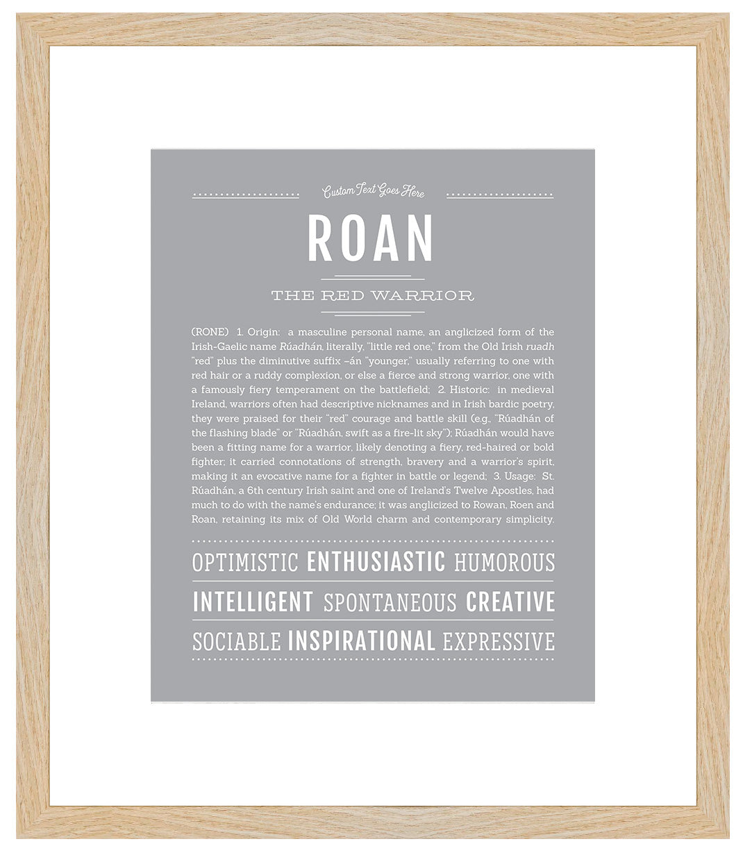 Frame Options | Light Gray | Maple Frame, Matted