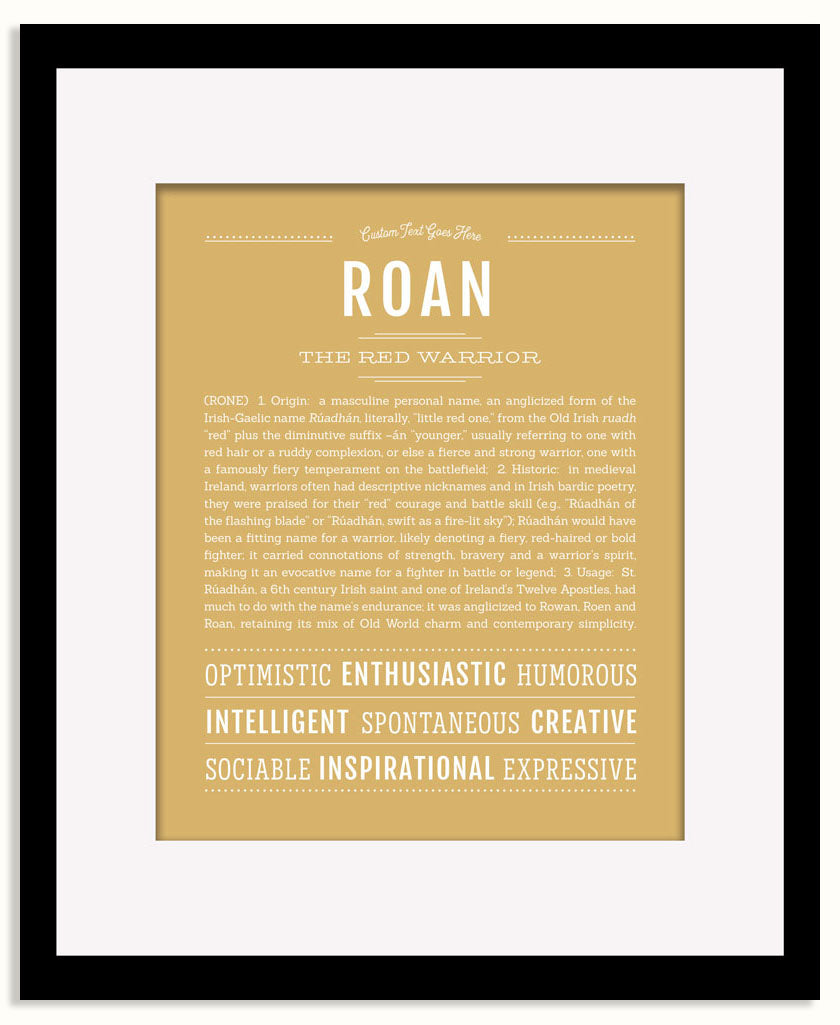 Frame Options | Matte Gold | Black Frame, Matted
