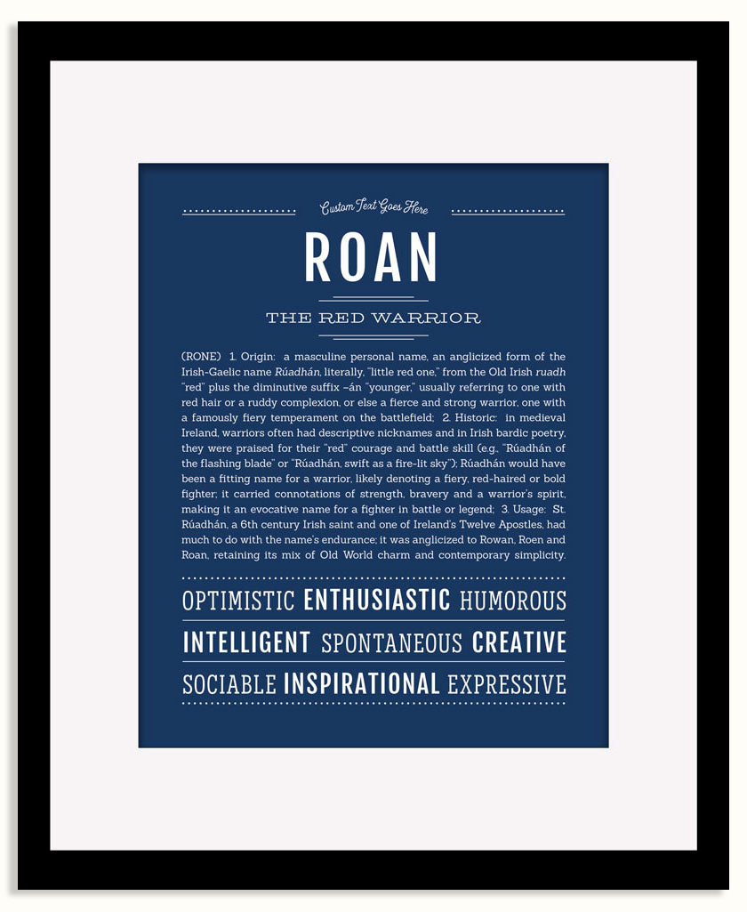 Frame Options | Midnight Blue | Black Frame, Matted