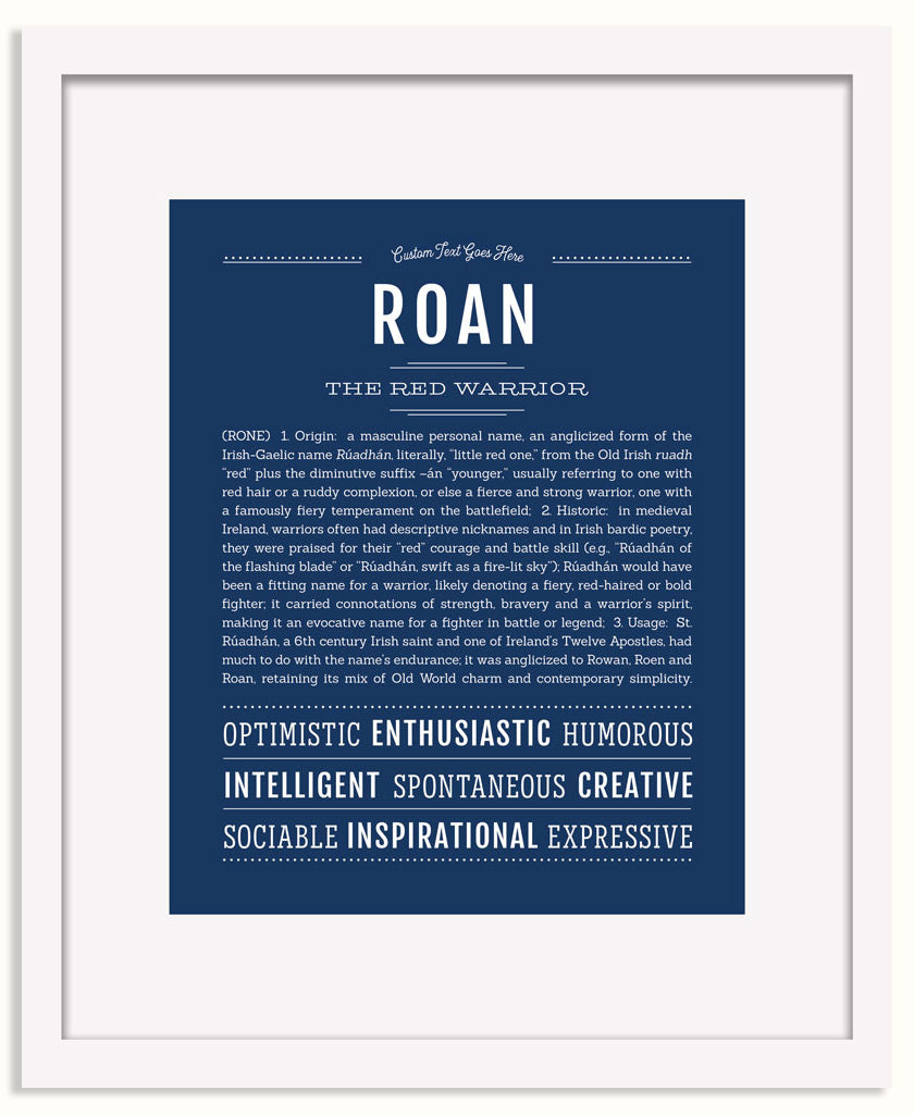 Frame Options | Midnight Blue | White Frame, Matted
