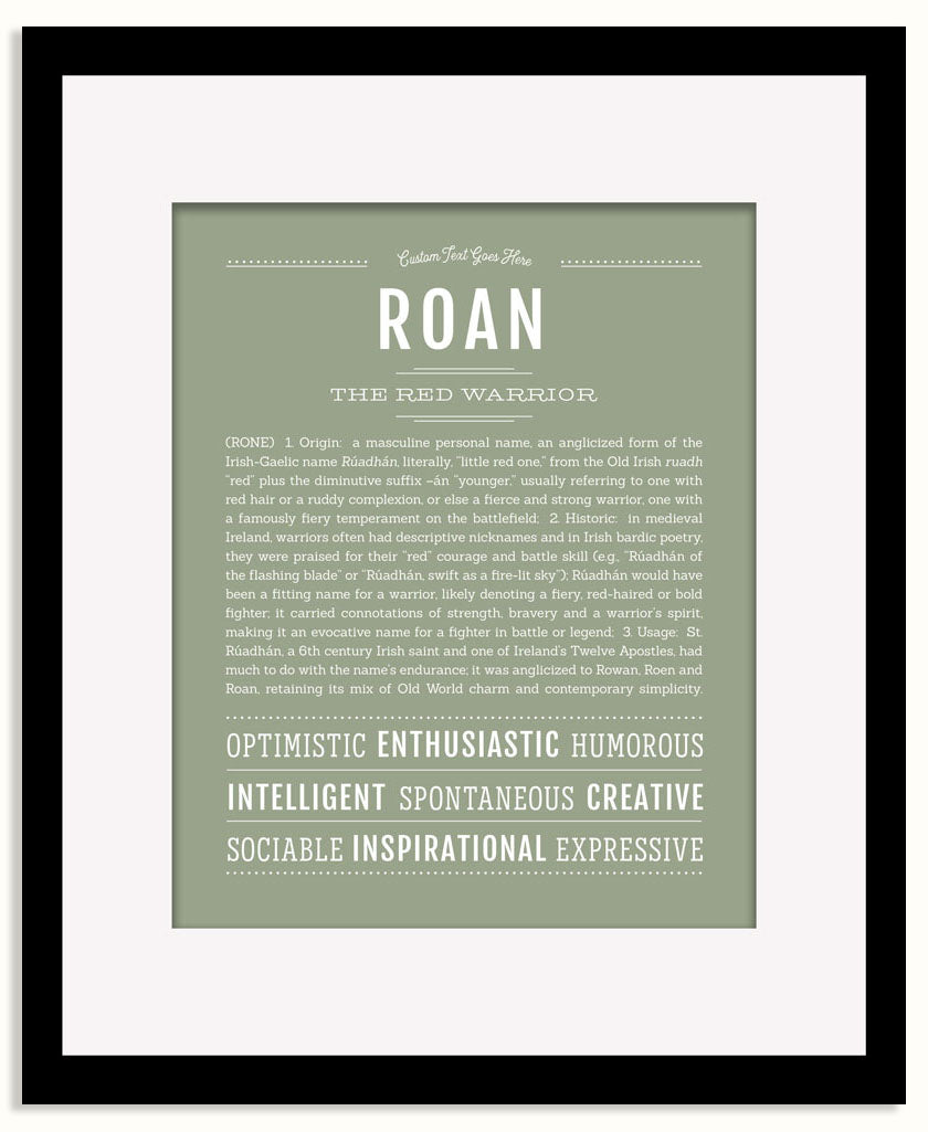 Frame Options | Sage | Black Frame, Matted