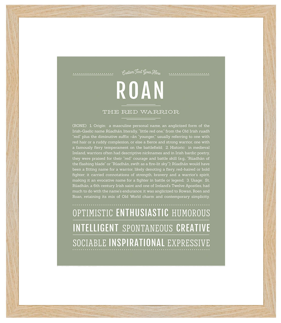 Frame Options | Sage | Maple Frame, Matted