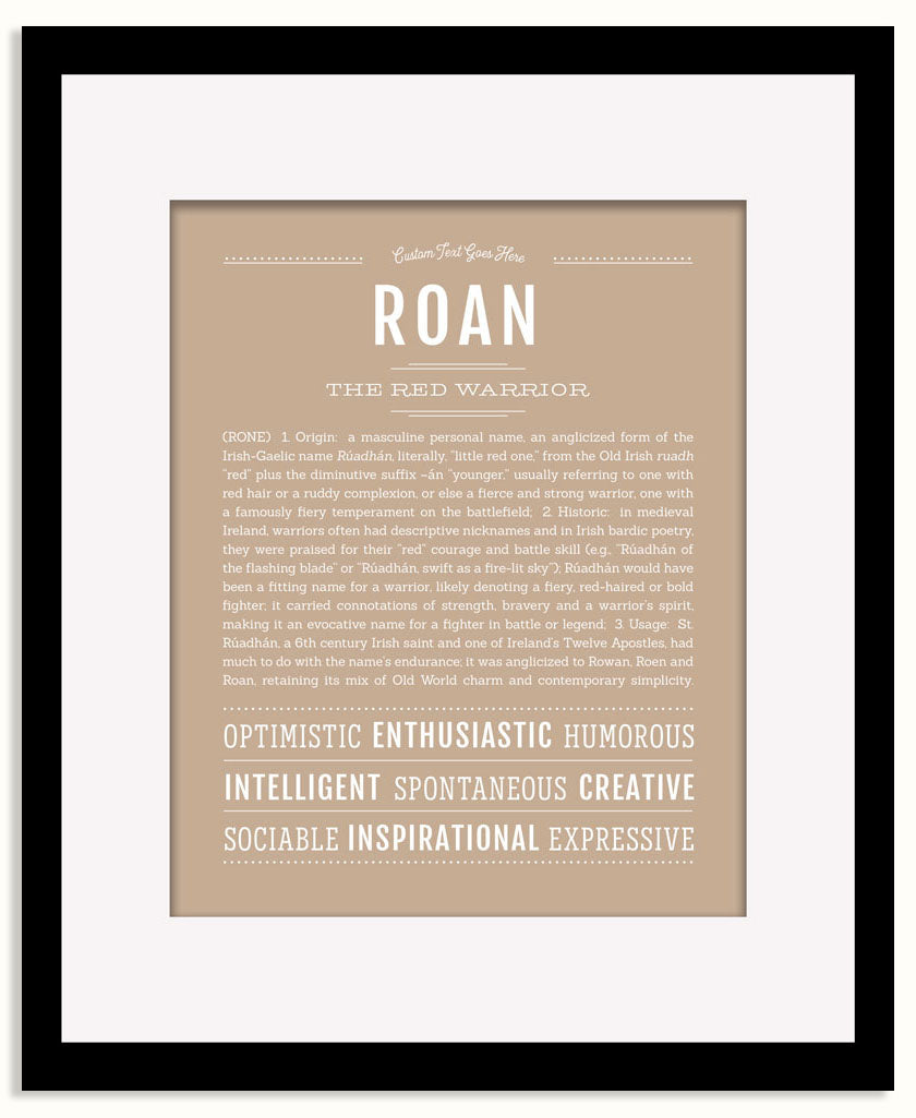 Frame Options | Tan | Black Frame, Matted