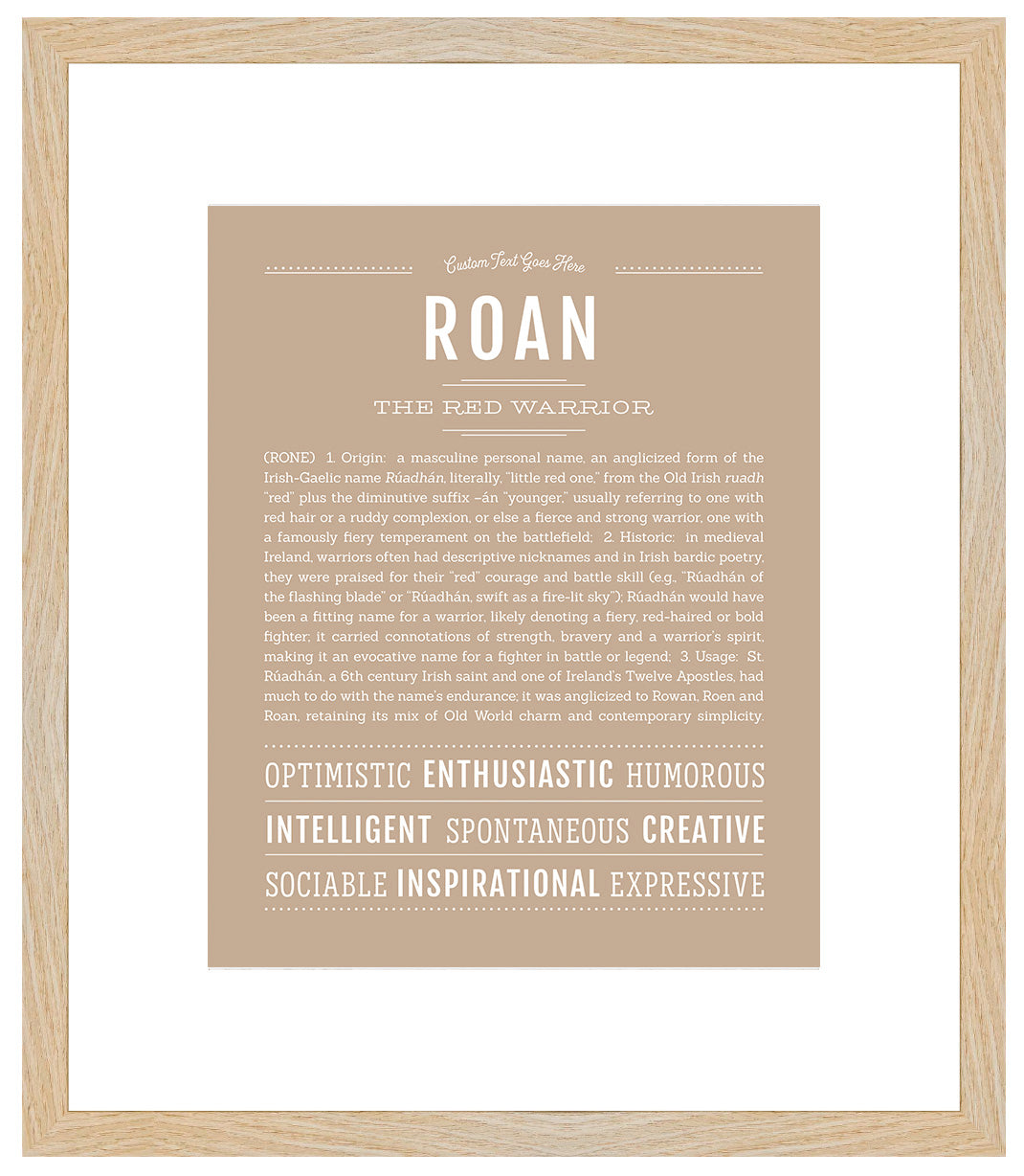 Frame Options | Tan | Maple Frame, Matted