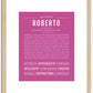 Roberto | Name Art Print