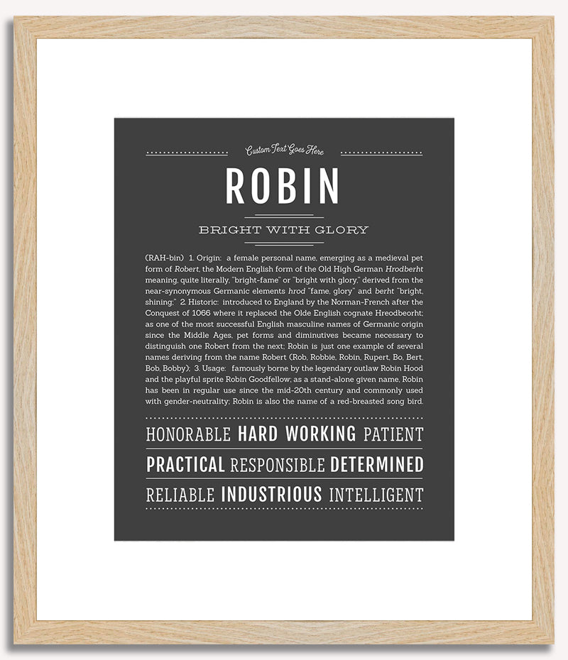 Robin (female) | Name Art Print