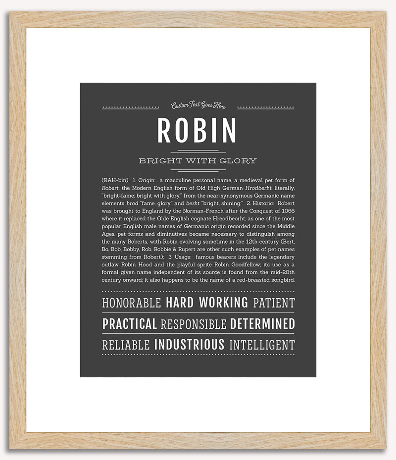 Robin (male) | Name Art Print