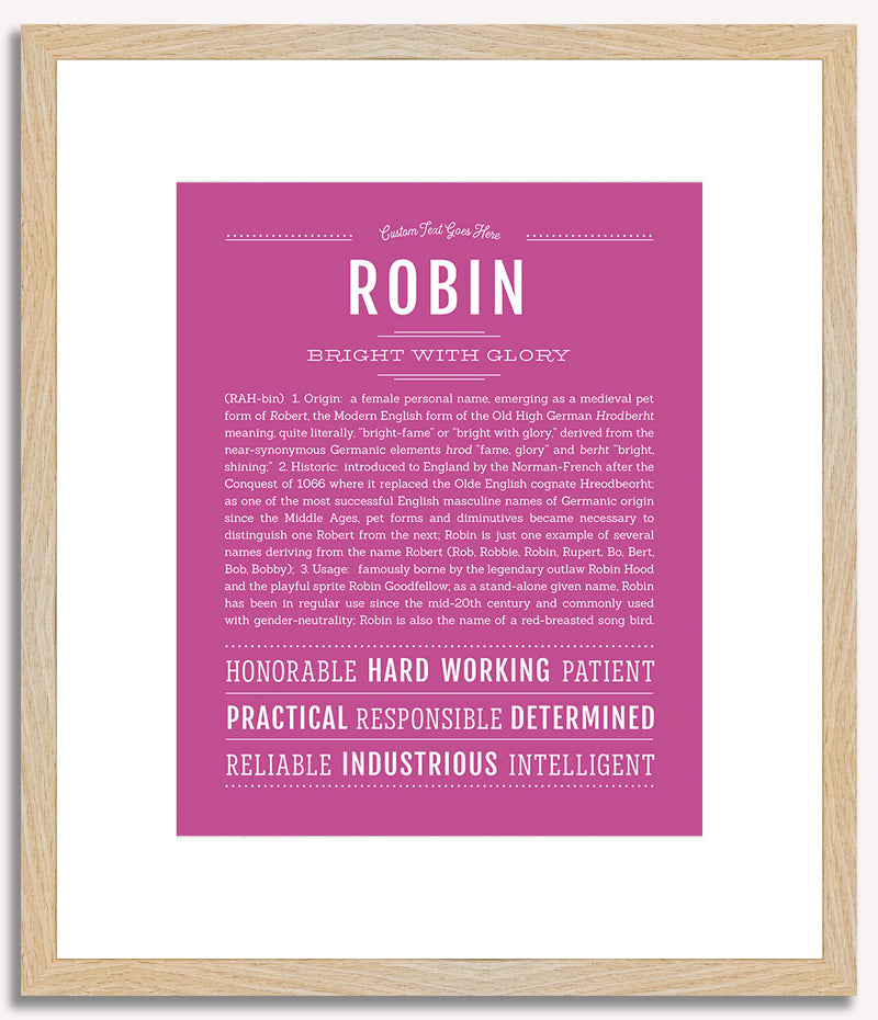 Robin (female) | Name Art Print