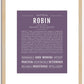 Robin (female) | Name Art Print