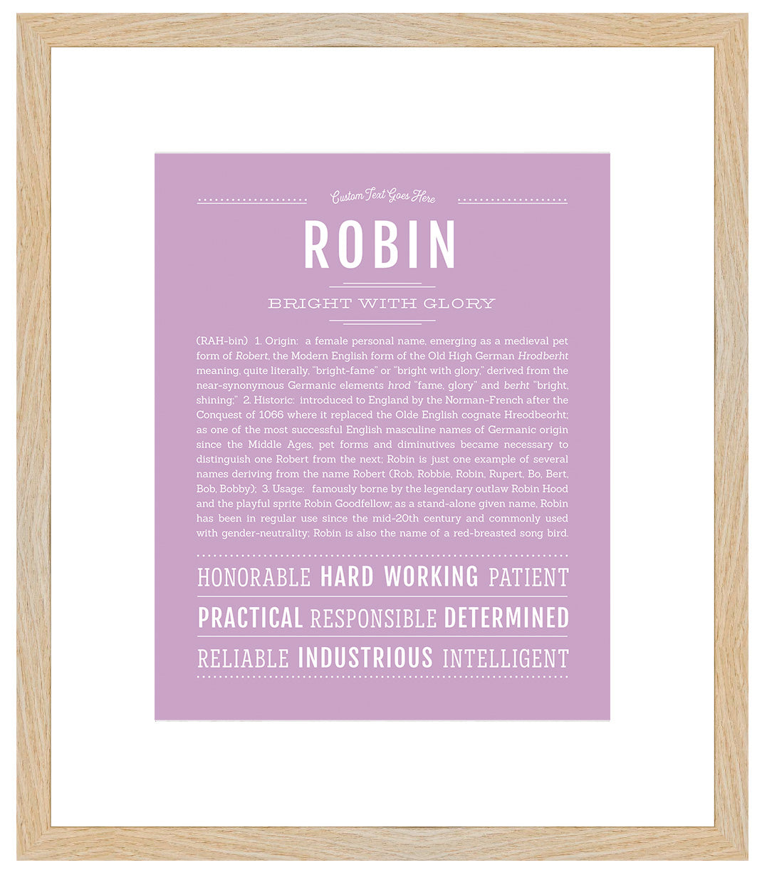 Robin (female) | Name Art Print