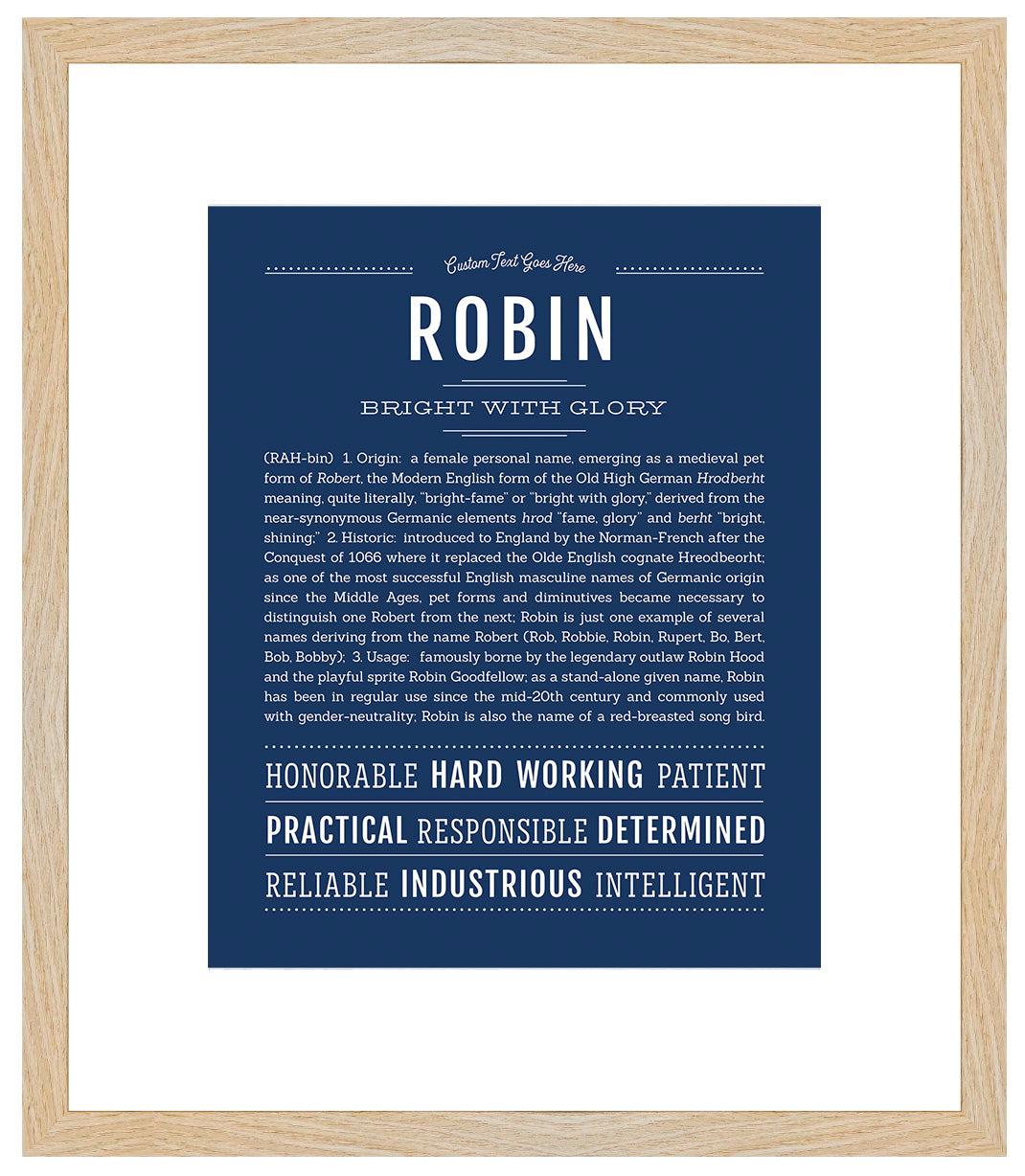 Robin (male) | Name Art Print