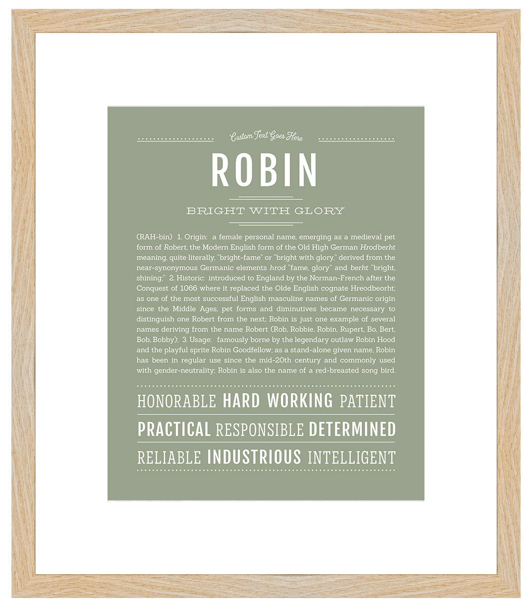 Robin (female) | Name Art Print