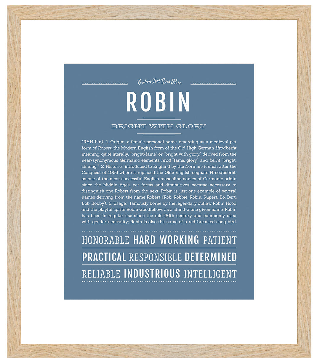 Robin (female) | Name Art Print