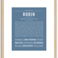 Robin (male) | Name Art Print