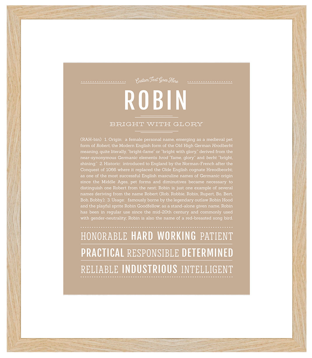 Robin (female) | Name Art Print