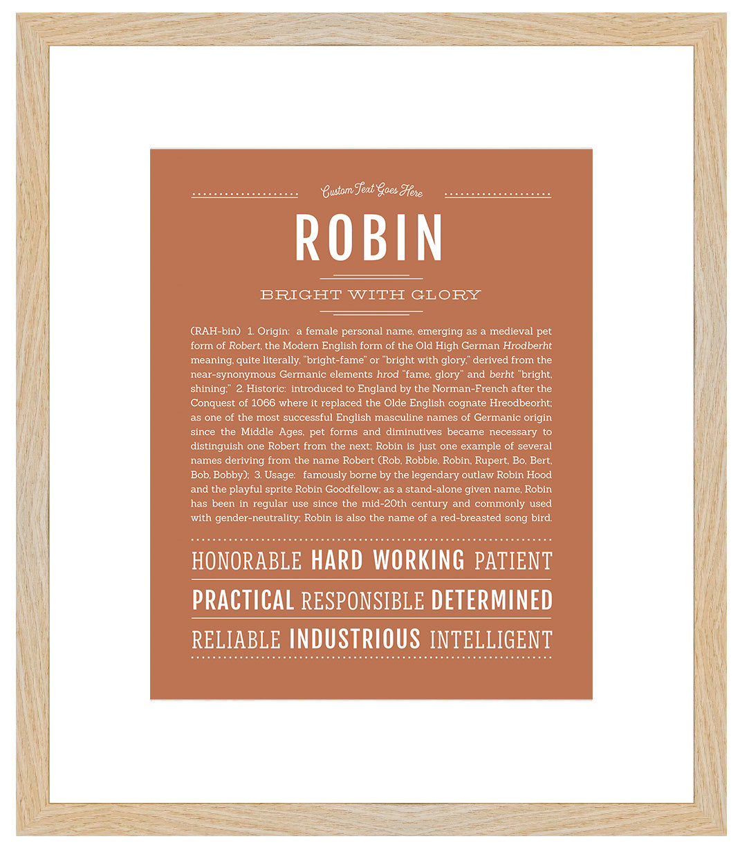 Robin (male) | Name Art Print