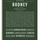 Rodney Personalized Name Meaning Art Prints – Name Stories