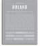 Roland Personalized Name Meaning Art Prints – Name Stories