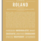 Roland Personalized Name Meaning Art Prints – Name Stories