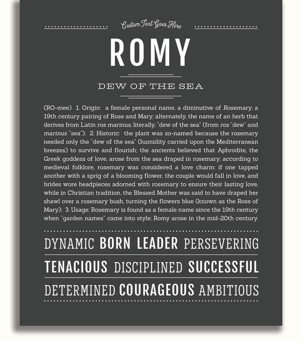 Letter Romy Romy | Name Art Print - Personalized Custom Gifts – Name Stories