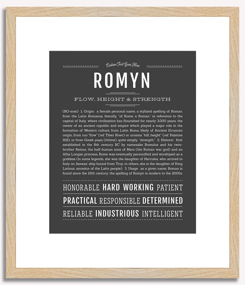 Romyn (female) | Name Art Print