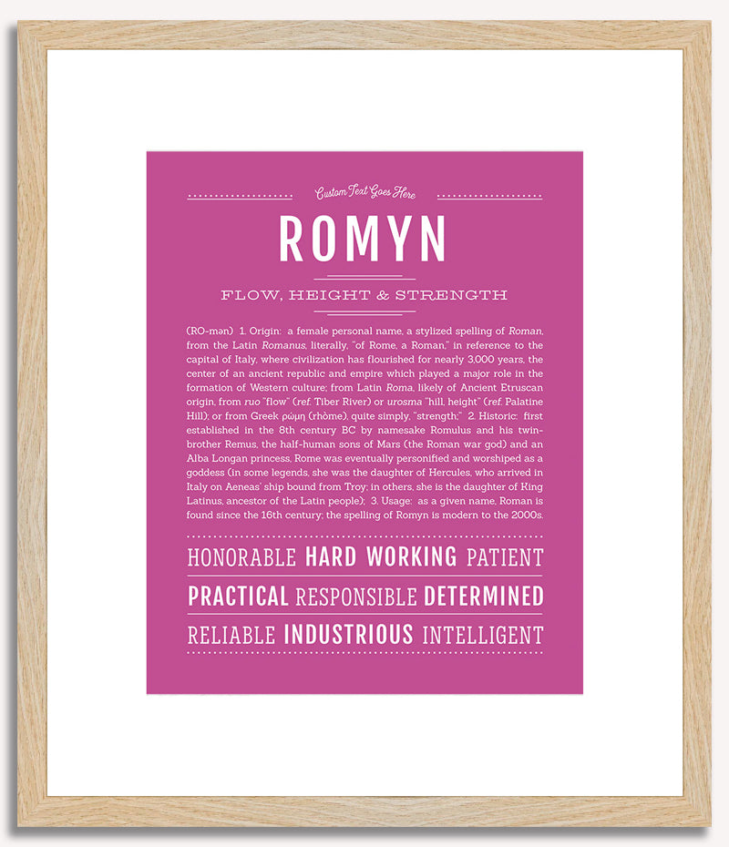 Romyn (female) | Name Art Print