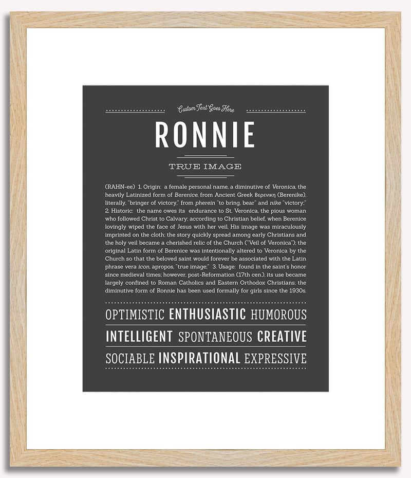 Ronnie (female) | Name Art Print